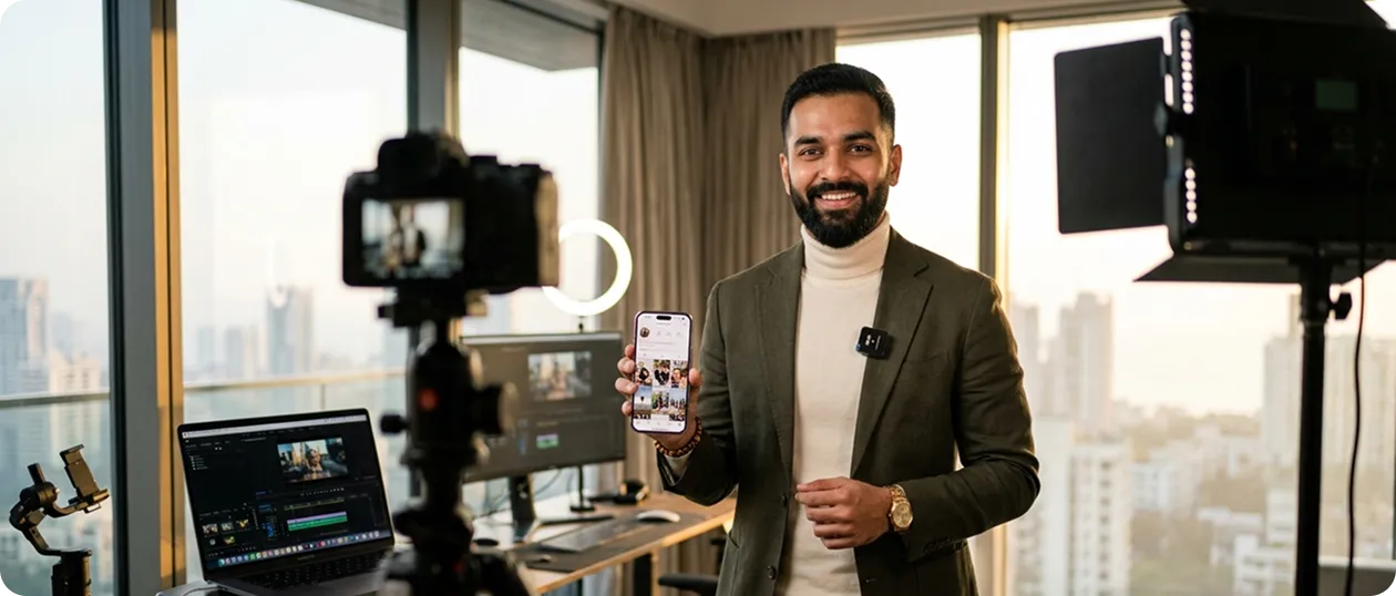 Macro influencer giveaway with audience